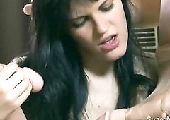 A pair of nylon-overspread foxes are in daybed grinding against one one more when they hear a noise from behind 'em. Their girlfriend has come ho