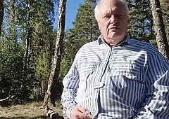 at a public place Chris takes out schlong