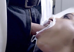 Black bimbo Demi Sutra gets fucked hard by cocky dentist