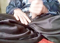 Ramon in Satin Jerks Off