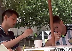 Cycling boyfriends get dirty in a shower