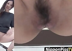 Pretty Asian babes horny close-up public pissing compilation