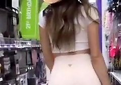 Lyna Perez public tits and ass flashing