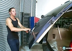 Miranda Torri & Dawny Boy team up to bang a blonde MILF on the garage floor