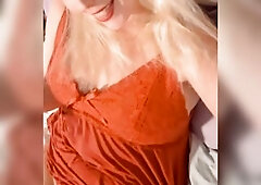 Hot Blond Large Tittied mother I'd like to fuck in Lacey Red Underware and Skimpy Belt????????????❤️‍????