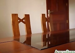 African amateur twink jerking black meat in solo action