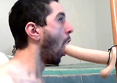 Ukrainian gay scene with Ricky Cage using a dildo for some hardcore fun