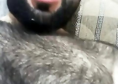 Extremely hairy dude with hairy back