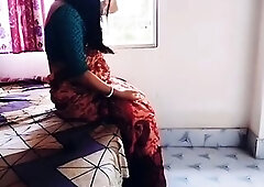 Hardcore banging with Marvelous Red Saree Sexy Bhabi with Large Titties.