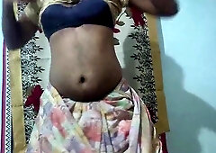 Ripping my stepsis dressed in printed paper saree and bootie plowed packed with jizz diminutive cumumb