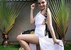 Enticing brunette camgirl indulges in sensual masturbation