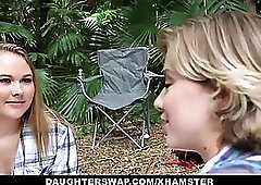 Hot girls are getting fucked in the forest and screaming from pleasure during very intense orgasms