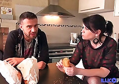 Brunette housewife with dirty ideas on her mind, Clarisse is about to have casual sex