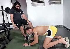 I got a hard-on at the gym and called this pervert over to fuck my ass doggy-style while sniffing