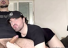 sucking my friend big dick and making him cum in my ass