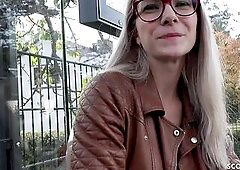GERMAN SCOUT - Fit blond Glasses Cutie Vivi Vallentine Pickup and talk to Casting Bang