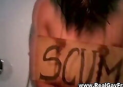 Fraternity pledges initiation in the shower