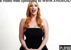 Overweight redhead aged podcast interview and hirsute twat fingering