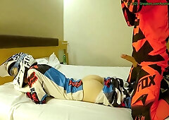 Rigid Screwing my beau, spunk in his fuck hole while he drains on my MX footwear