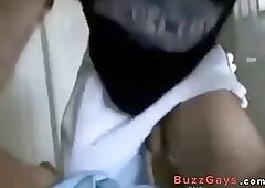 Guy sucks his freind's cock in bed and gets the cum out