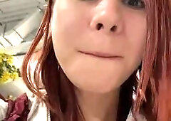 Inked Redhead Shows Off Tattoos and Body in Public