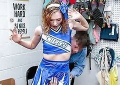 Caught stealing at the local mall is very bad. But there is an easy way out. She just needs to take the officers big dick in her mouth and pussy!