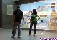 Tight latina tranny sucking huge cock