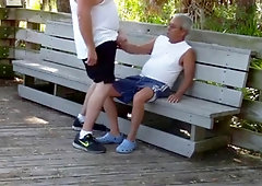 older gays have sex in public park