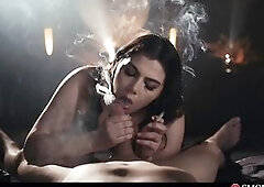 Italian Cutie Vale Nappi Smokin' Porn - Natural Large Butt Beauty with Unshaved Twat Getting Drilled holding Cigarette