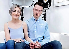 Lovely babe surrenders teen pussy to hardcore drilling