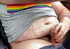 Gay dick, gay car masturbation, outside