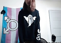 Goth Trans Gal Undress Tease