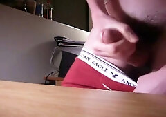 Jerk cum load onto dorm desk 9