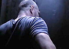 Glory hole blowjob turns to deepthroat with twink and daddy