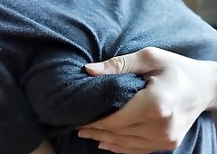 groaning during the time that i milk myself throughout my shirt