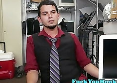 Office jock bent over desk for anal