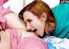 3 Slutty Nurses Undress and Finger Every Other's Moist Snatches