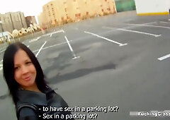 Brunette European Girl Gets Nailed Hard By A Stranger Outdoors