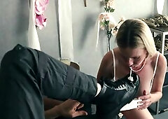 Obedient pervert beauty, Rebel Rhyder, sucks and plays with giant loads of cum