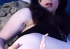 Sensual sissy pleasures her tight ass with toys in solo play