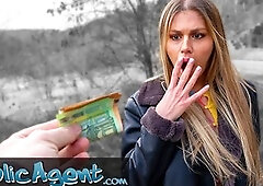 Public Agent That babe has astonishing bazookas and likes a large corpulent wang in her juicy wench aperture