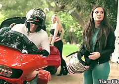 Gias pinned against the side of a van, Aubreys flexible lips crammed against her own. Gia is crazy for greater quantity as they quickly disrobe every 