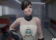When Tracer gets bored with regular boyz that babe goes str8 for DP. This premium CG Overwatch animation features the energetic hero taking 2 schlongs