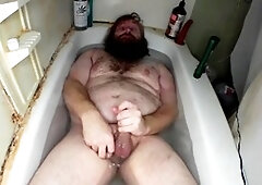 ABDL sissy Foxypegmyass teases in the bath POV and tries so hard to hold back his huge release