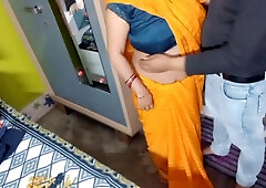 Fresh teen dressed in a saree.