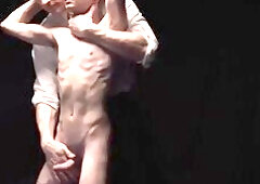 Horny skinny boy milked