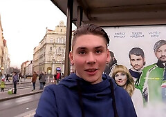 Adorable young 18+ twink takes it on all fours