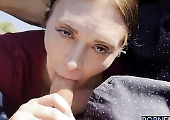 This babe asked me to stop the car so this babe could suck me off