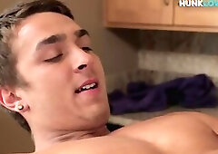 Muscular amateur removes undies and wanks his hard pecker