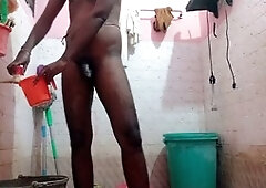 Urination, big cock bear, shower